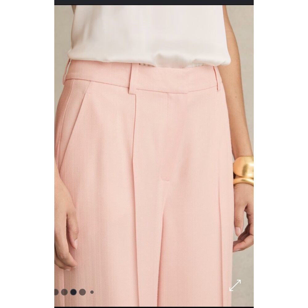 NWT $285 Reiss Pink Wide Leg Pants NEW Size 4 Magda Wide Leg Small flaw stain - Picture 3 of 13
